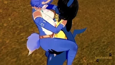 Furry Hentai 3D Yiff: Krystal x Lucario — Boobjob và địt với creampie vào lồn cô ấy rồi xuất lên vú cô ấy — Phim khiêu dâm hoạt hình Nhật