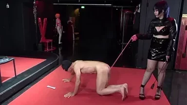 Chị chủ Nhật dắt đầy tớ như chó và tra tấn dương vật với thủ dâm tay nóng bỏng.