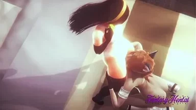 Violet thủ dâm điên cuồng, blowjob sâu, liếm lồn ướt át và bị đè bừa bãi—Disney Nhật Bản manga anime khiêu dâm