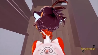 3D Furry Hentai: Góc nhìn thứ nhất con hổ cái blowjob và bị cáo địt - Truyện tranh anime Nhật Bản yiff cartoon khiêu dâm