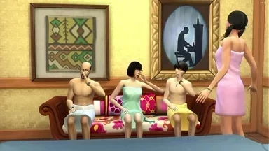 Bố dượng Nhật Bản và gia đình trao đổi buổi massage gợi cảm